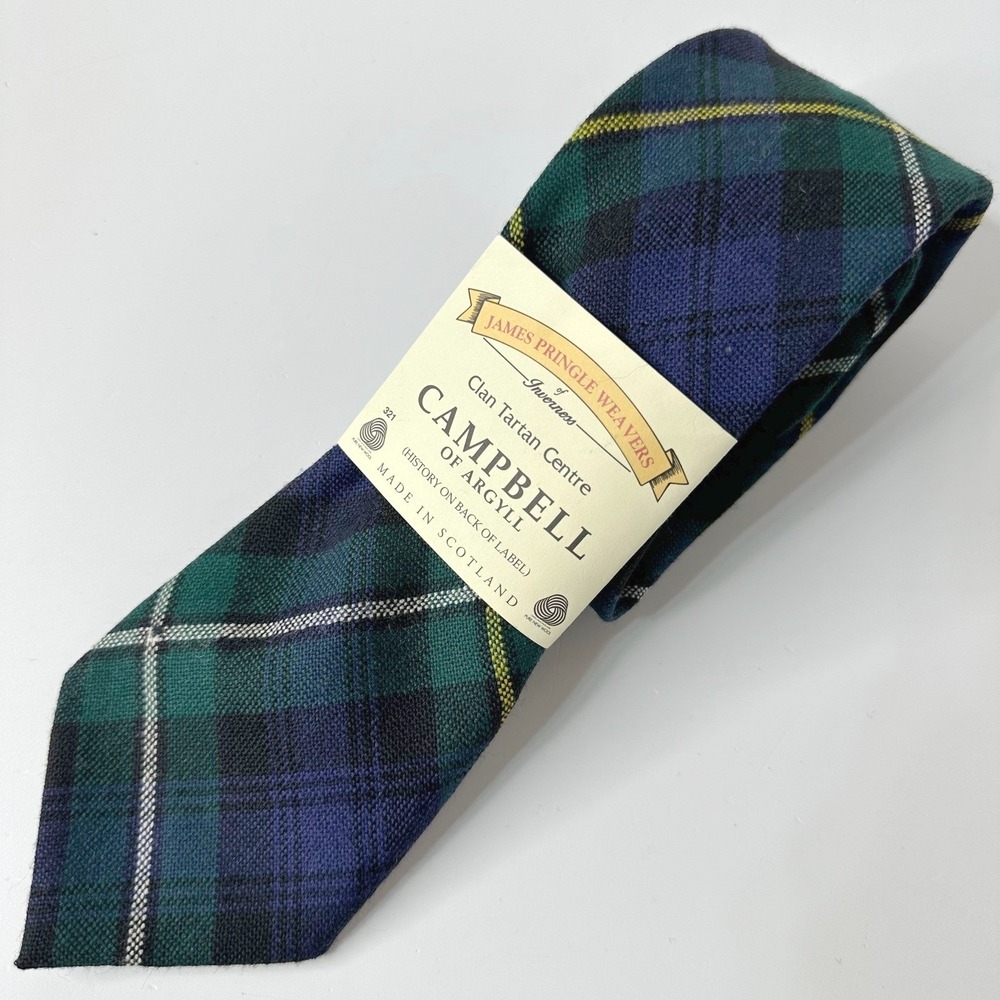 James Pringle Weavers 100% Wool Neck Tie Campbell Argyll Tartan Plaid Scotland